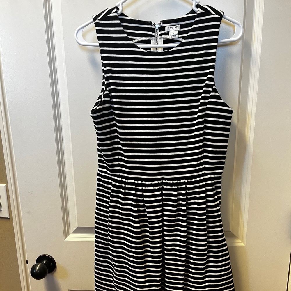 JCrew summer dress. Black and white stripes